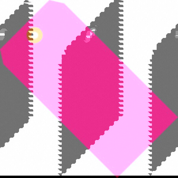 Blank Tag: 3-1/4'' High, Fluorescent Pink, Synthetic Paper